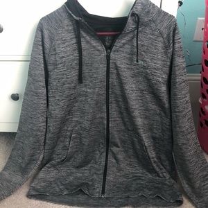 Gray zip up with hood